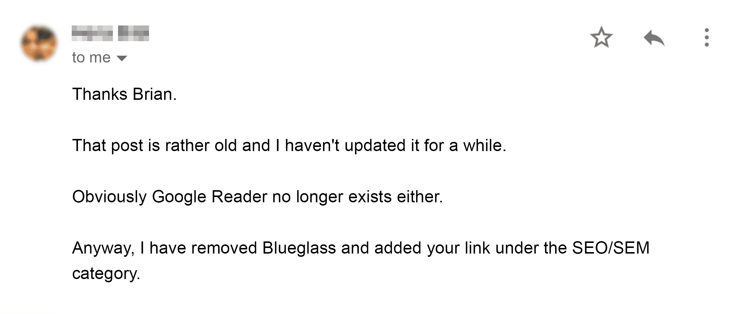 Backlink email
