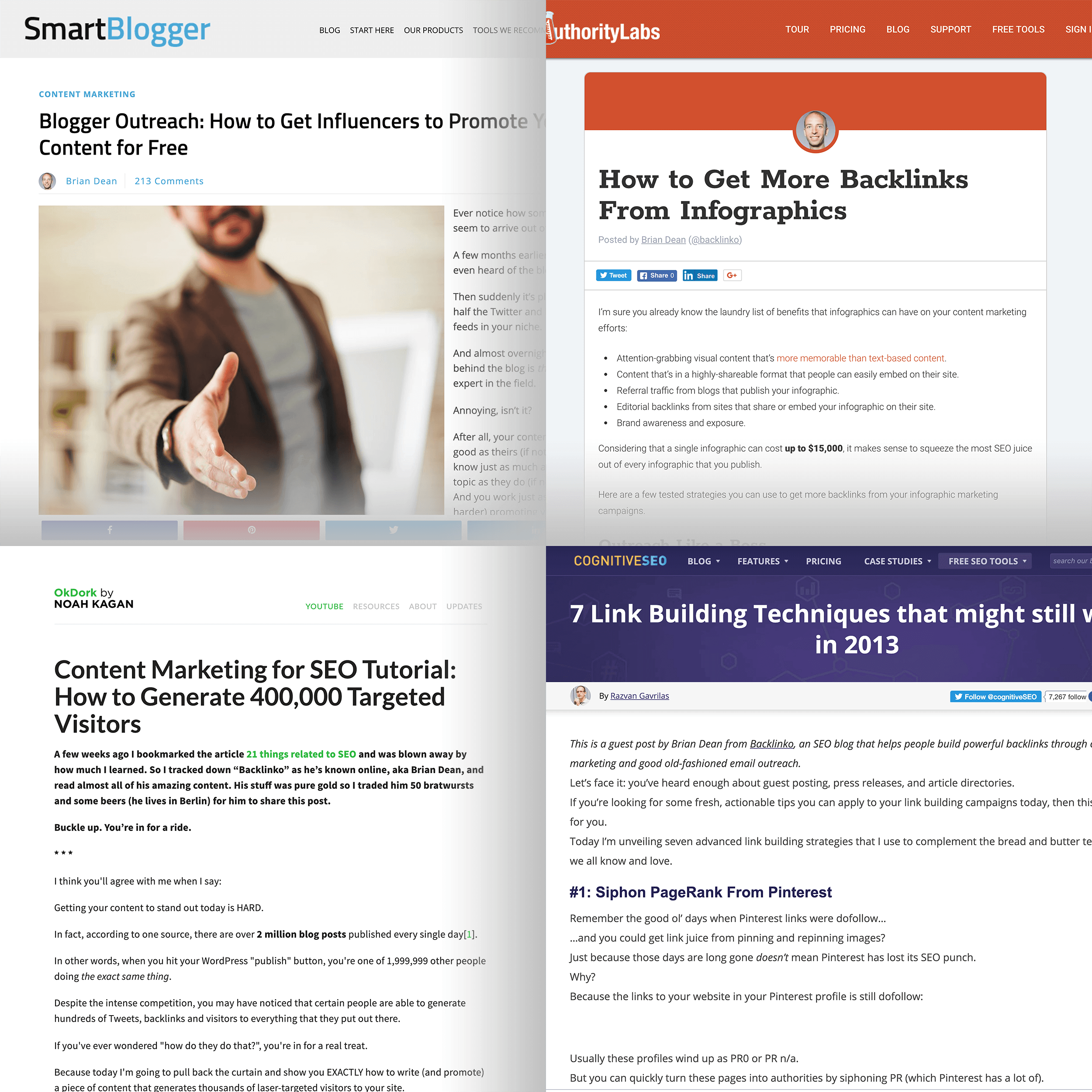 Brian guest posts from when Backlinko first started