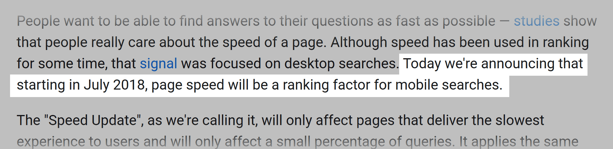 Google Page Speed Update Google Page Speed Update