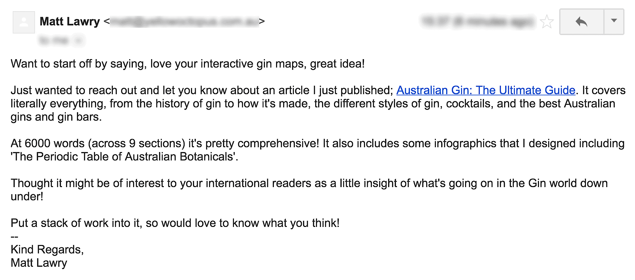 Mat’s email outreach Mat's email outreach